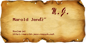 Marold Jenő névjegykártya